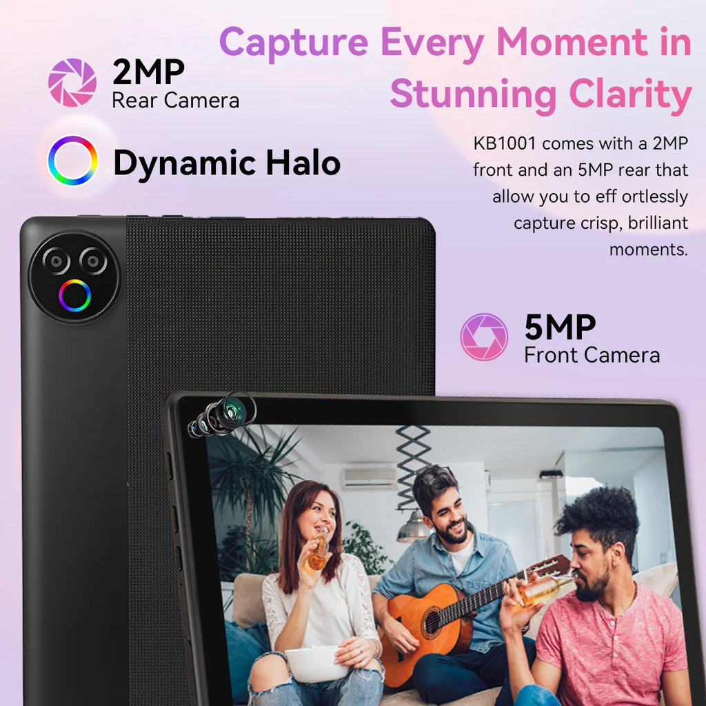BUFO KB1001 10.1 Inch A333 Five Core Tablet 20GB(3+17G) RAM 64GB ROM Android 16 Go 800*1280 HD LCD Screen 6000mAh Battery Dual Camera Widevine L1 TF Card Up to 1TB Tablet PC