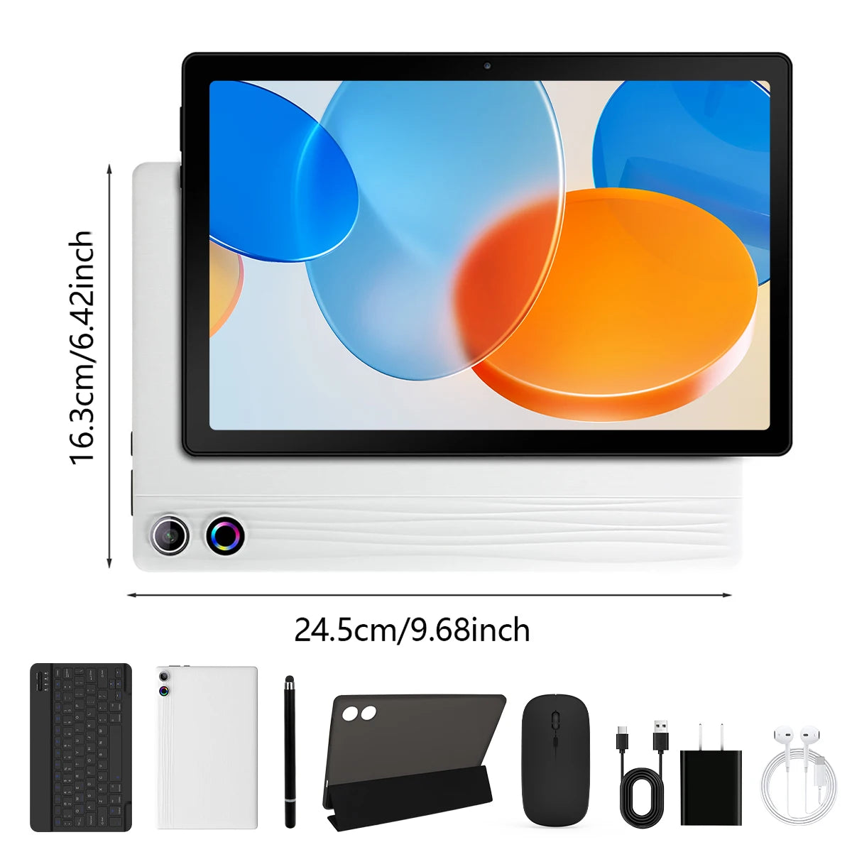 BUFO KB10L 10.1 Inch A333 Octa Core Tablet 24GB(3+21G) RAM 64GB ROM Android 16 1280*800 LCD Screen 6000mAh Battery 5MP Front 8MP AF Rear Camera Support TF Card Up to 1TB Type-C 2.0 Tablet PC for Study Office Entertainment